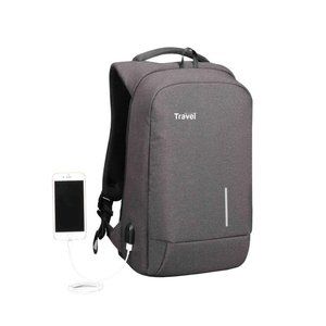 Tamperproof Backpack w External USB Charging Port - Gently used.